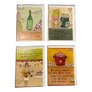 Friendship BFF Love Curly Girl Design Leigh Standley Greeting Cards 4 Whimsical